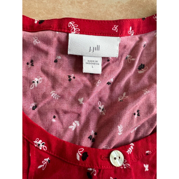 J‎ Jill  Worn once red  front buttons rayon Dress Size L - Picture 8 of 12